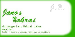 janos makrai business card